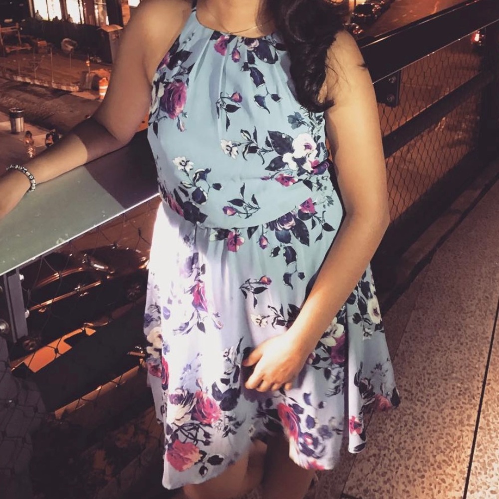 Blue floral dress